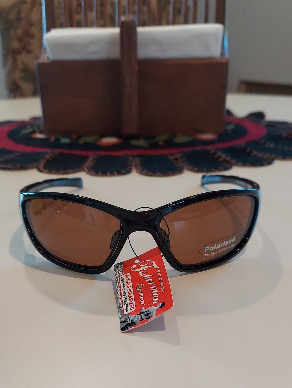 Fisherman's Eyewear Polarized Men's Sunglasses - Black Frame with Brown Lenses